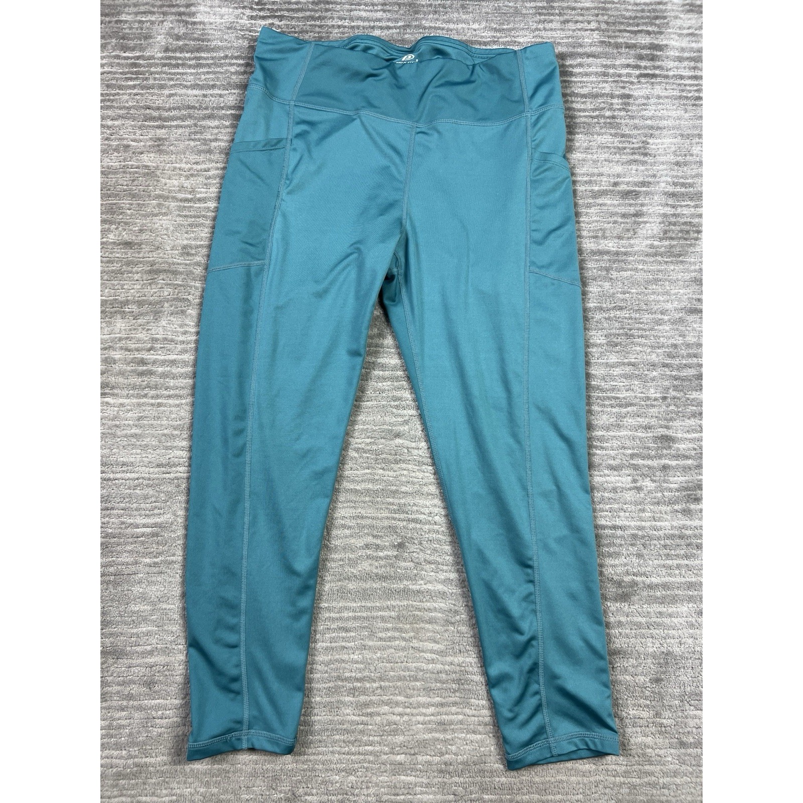 Pro Player Leggins Womens Large Blue Green Wicking Ankle Athleisure